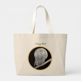 Sneeuwuil en Maan Schilderen Originele Wild Bird A Grote Tote Bag