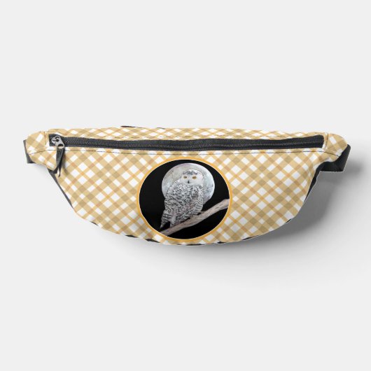 Sneeuwuil en Maan Schilderen Originele Wild Bird A Heuptasje (Liggend)