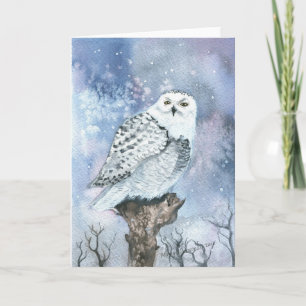 Sneeuwuil Fijne Kunst Wenskaart Kaart