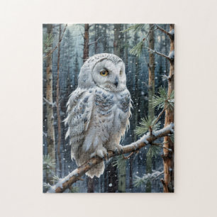 Sneeuwuil in de winter legpuzzel