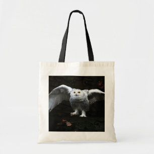 sneeuwuil met open vleugels beetje tote bag