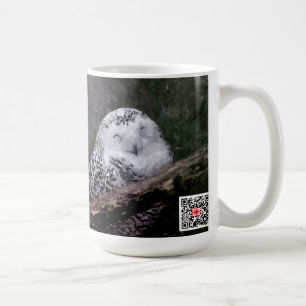 Sneeuwuil paar boslandschap dierenkunst koffiemok