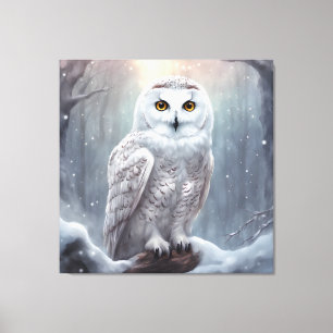 Sneeuwuil- Premium verpakt Canvas (glans) Afdruk