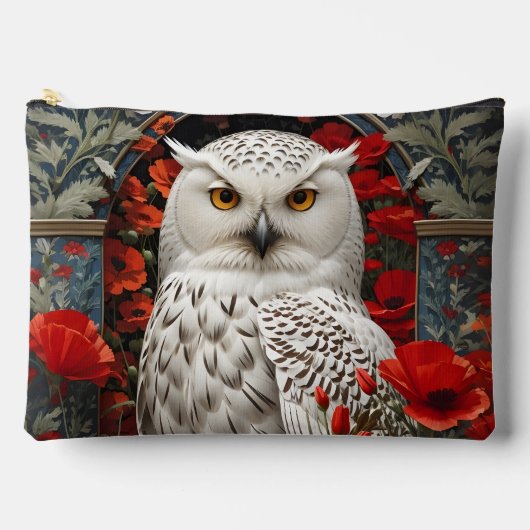 Sneeuwuil Rode Klaprozen Bloemen Etui (Voorkant)
