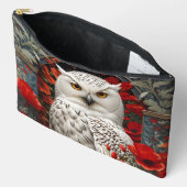 Sneeuwuil Rode Klaprozen Bloemen Etui (Open)