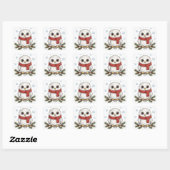 Sneeuwuil Rode Sjaal Winter Sticker (Vel)