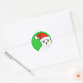 Sneeuwuil Santa Ronde Sticker (Envelop)
