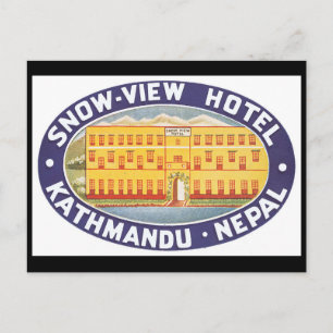 SneeuwUitzicht Hotel Nepal_Vintage Travel Poster Briefkaart