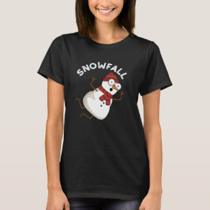 Sneeuwval Grappige Sneeuwpop Donker BG T-shirt