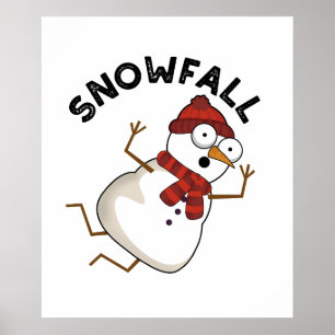 Sneeuwval Grappige Sneeuwpop Poster