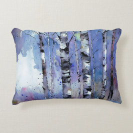 Sneeuwval in de betoverde berk accent kussen