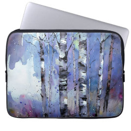 Sneeuwval in de betoverde berk laptop sleeve
