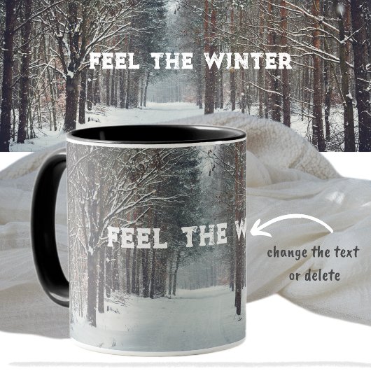 Sneeuwval in het winterbos mok