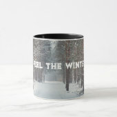 Sneeuwval in het winterbos mok (Midden)