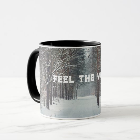 Sneeuwval in het winterbos mok (Voorkant links)