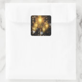 Sneeuwval op de lamp vierkante sticker (Tas)