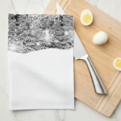Sneeuwval op de winterzonnewende theedoek (Quarter Fold)