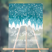 Sneeuwval Overlay Winter Huwelijk Welkom Frosted Acryl Bord (Neutraal)