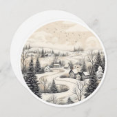 Sneeuwval & Stilte Feestdagenkaart (Voorkant / Achterkant)