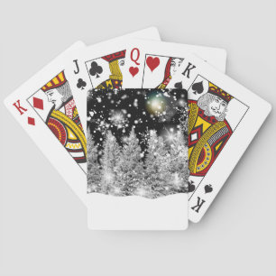 Sneeuwval tijdens de winterzonnewende pokerkaarten