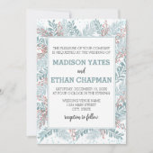 Sneeuwval varens Winter bruiloft uitnodiging (Voorkant)