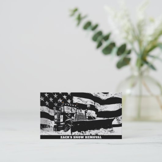 *~* Sneeuwverwijdering Grunge Vrachtwagen AP74 Visitekaartje (Staand voorkant)
