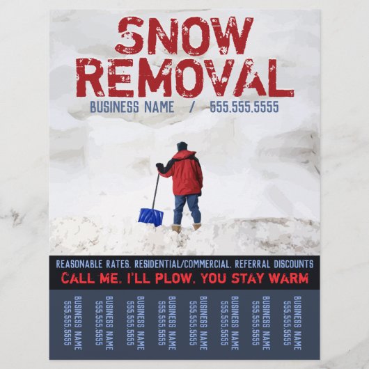Sneeuwverwijdering. Sneeuwploeg.CustomTear-blad Flyer (Voorkant)