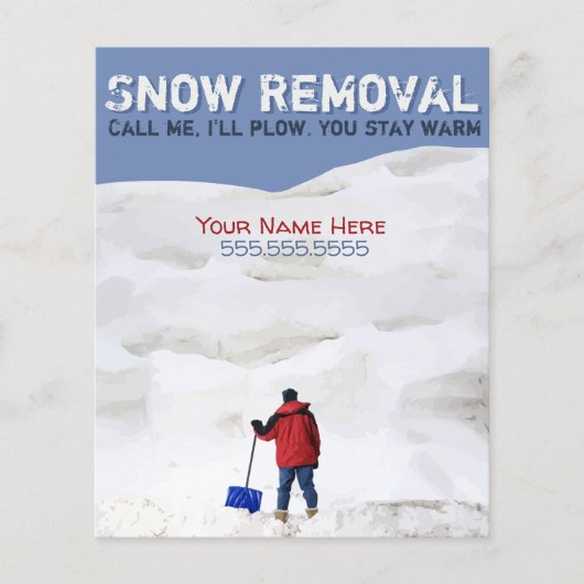 Sneeuwverwijdering. Sneeuwploeg  Flyer (Voorkant)