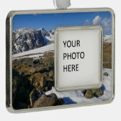 Sneeuwvlek op de Rocky Mountains Verzilverd Kader Ornament (Rechts)