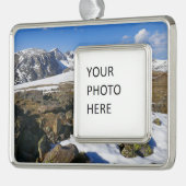 Sneeuwvlek op de Rocky Mountains Verzilverd Kader Ornament (Links)