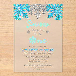 Sneeuwvlinder voor een winter van 1 januari acryl uitnodigingen