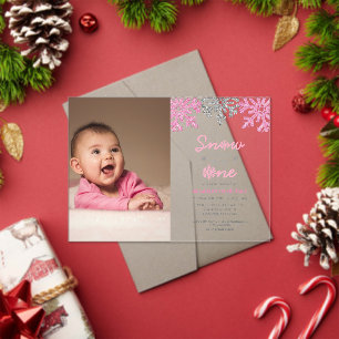 Sneeuwvlinder voor een winter van 1 januari acryl uitnodigingen