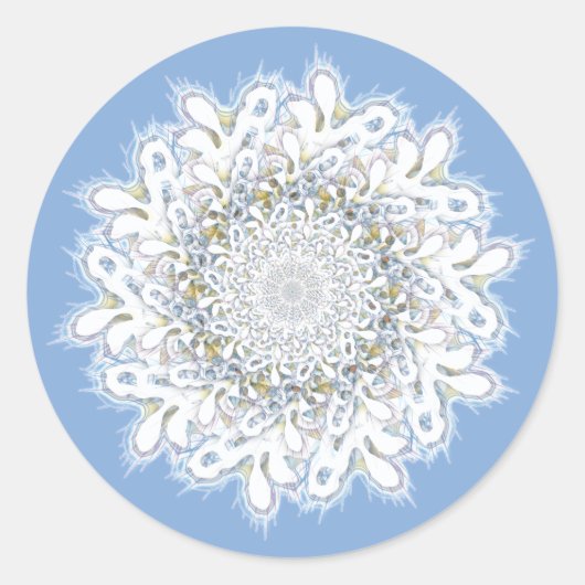 Sneeuwvlok1 Ronde Sticker (Voorkant)