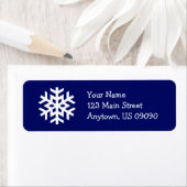 Sneeuwvlok adreslabel B (marineblauw) Etiket (Insitu)
