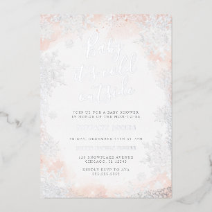 Sneeuwvlok Baby het is koud buiten Baby shower Folie Uitnodiging