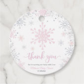 Sneeuwvlok baby shower bedankjes labels (Voorkant)