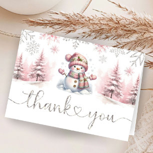 Sneeuwvlok Baby shower gevouwen dank u kaart