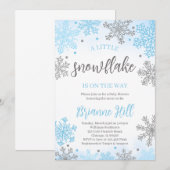 Sneeuwvlok Baby Shower Uitnodiging (Voorkant / Achterkant)