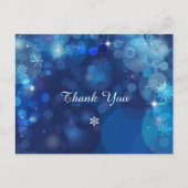 Sneeuwvlok Blauw Bokeh Winter Dank u Briefkaart (Voorkant)