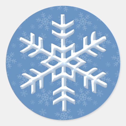 Sneeuwvlok Blauw Winter Vakantie Stickers (Voorkant)
