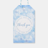 Sneeuwvlok bruiloft bruid bruidegom monogram cadeaulabel (Achterkant)