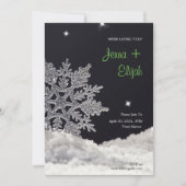 Sneeuwvlok bruiloft uitnodiging (Voorkant)