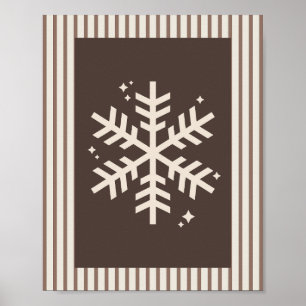 Sneeuwvlok Bruin Gestreepte Poster