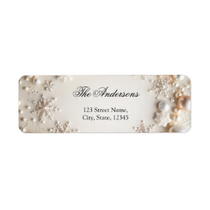 Sneeuwvlok en Parel Winter Baby Shower Etiket