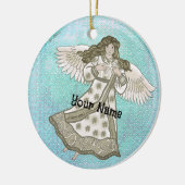 Sneeuwvlok engel keramisch ornament (Links)