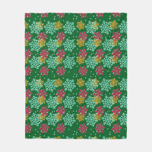Sneeuwvlok Fleece Deken (Voorkant)