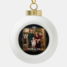 Sneeuwvlok Frame Familie Foto Kerstmis Keramische Bal Ornament