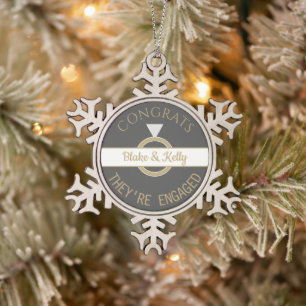 Sneeuwvlok Geschenkdoos Verlovingsornament Tin Sneeuwvlok Ornament