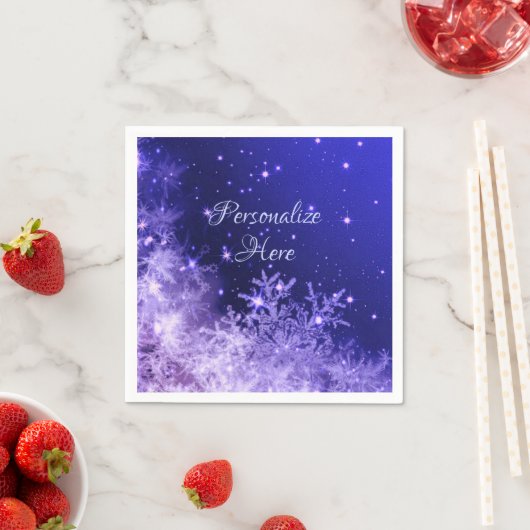 Sneeuwvlok glanzende servetten (Insitu)