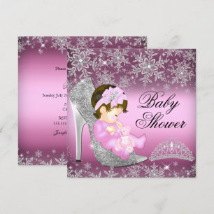 Sneeuwvlok Glitter Schoen Meisje Baby Shower Uitno Kaart